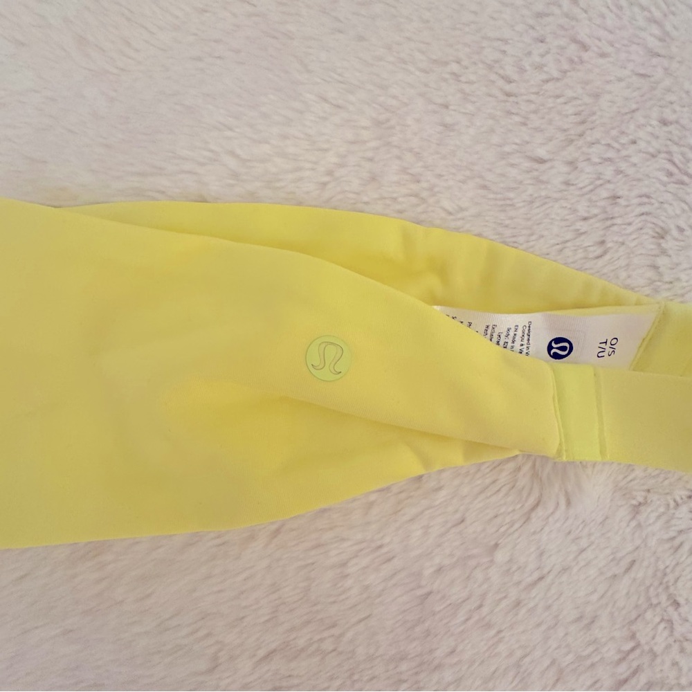 NWT Lululemon Wide Reversible Fleece Headband Electric Yellow - Picture 2 of 7